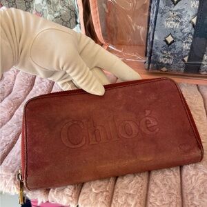 Long Chloe Burgundy zippy GUC Leather Wallet
